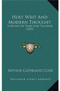 Holy Writ And Modern Thought