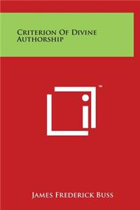 Criterion Of Divine Authorship