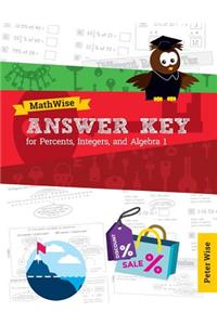Answer Key for Mathwise Percents, Integers, and Algebra 1