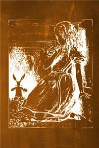 Alice in Wonderland Chalkboard Journal - Alice and The White Rabbit (Orange)