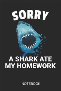 Sorry A Shark Ate My Homework Notebook