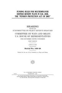 Funding rules for multiemployer defined benefit plans in H.R. 2380, the 