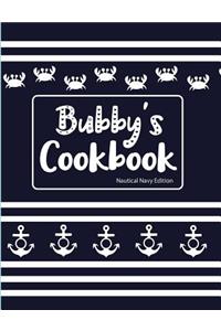 Bubby's Cookbook Nautical Navy Edition