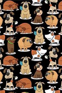 Journal Notebook For Dog Lovers Funny Dogs Pattern 1