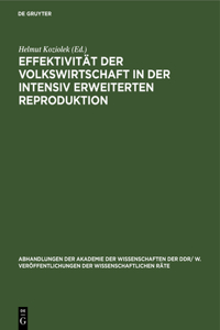 Effektivität Der Volkswirtschaft in Der Intensiv Erweiterten Reproduktion