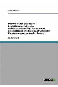 Das VW-Modell als Beispiel beschäftigungssichernder Arbeitszeitverkürzung