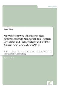 Auf welchem Weg informieren sich heranwachsende Männer zu den Themen Sexualität und Partnerschaft und welche Anlässe bestimmen diesen Weg?