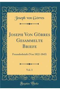 Joseph Von GÃ¶rres Gesammelte Briefe, Vol. 3: Freundesbriefe (Von 1822-1845) (Classic Reprint)