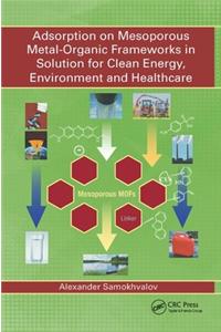 Adsorption on Mesoporous Metal-Organic Frameworks in Solution for Clean Energy, Environment and Healthcare