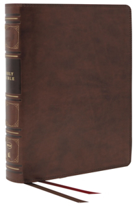 Nkjv, Thinline Reference Bible, Genuine Leather, Brown, Red Letter, Thumb Indexed, Comfort Print