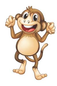 Happy Monkey Dancing Blank Lined Notebook