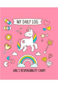 My Daily Log Girl's Responsibility Chart
