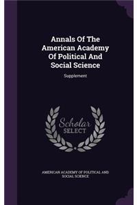 Annals Of The American Academy Of Political And Social Science