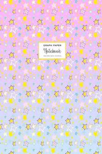 Graph Paper Notebook - Square Grid Journal - Pink Starry Sky