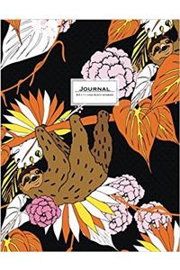 Sloth Journal: Ruled, Large, Soft Cover. Cute Animal Design in Black and Orange (Cute Journals)