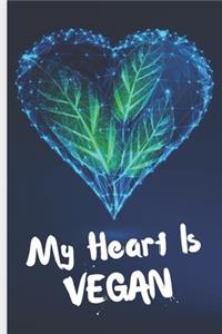 Funny Blank Vegan Recipe Book - My Heart Is Vegan