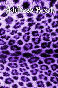 Address Book: Leopard Skin, Purple -Bespoke, Personalised Address Book. Contact Us If You Would Like Your Own Image, Name or Other Text on a Book.