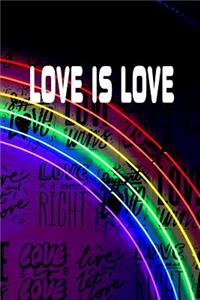 Love Is Love. Gay Lgbtq Journal. Blank Lined Notebook Planner Diary.