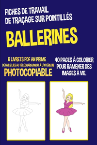 Fiches de travail de traçage sur pointillés (Ballerines)