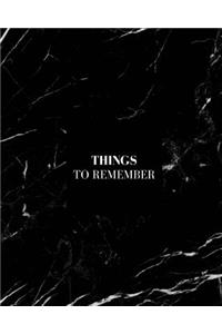 Things To Remember - Black Marble Notebook