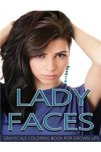 Lady Faces Grayscale Coloring Book For Grown Ups Vol.16