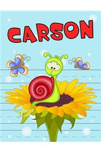 Carson: Personalized Book with Child's Name, Primary Writing Tablet, 65 Sheets of Practice Paper, 1