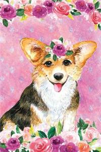 Bullet Journal Notebook for Dog Lovers Corgi in Flowers 3