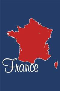 France - National Colors 101 - Blue Red & White - Lined Notebook with Margins - 6X9