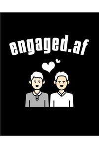 Engaged.af: Gay Wedding Guest Book - Mr And Mr Engagement Gift - Blank Paperback 8 x 10, 200 Pages With All Kinds Of Kisses Cover