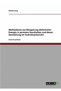 Maßnahmen zur Einsparung elektrischer Energie in privaten Haushalten und deren Darstellung im Technikunterricht