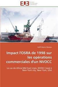 Impact l'Osra de 1998 Sur Les Op�rations Commerciales d'Un Nvocc