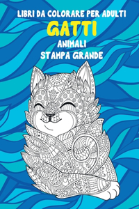 Libri da colorare per adulti - Stampa grande - Animali - Gatti