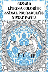 Livres à colorier - Niveau facile - Animal pour adultes - Renard