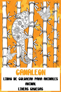 Libro de colorear para animales - Líneas gruesas - Animal - Camaleón