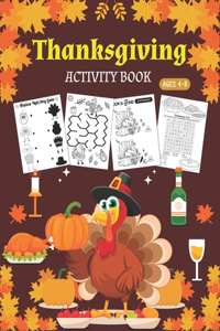 Thanksgiving Activity Book Ages 4-8