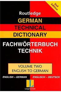 German Technical Dictionary (Volume 2)