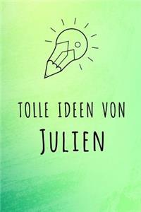 Tolle Ideen von Julien: Liniertes Notizbuch für deinen Vornamen