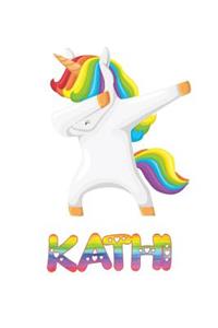 Kathi: Kathi 6x9 Journal Notebook Dabbing Unicorn Rainbow