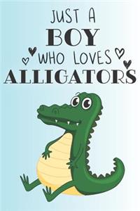 Just A Boy Who Loves Alligators: Cute Alligator Lovers Journal / Notebook / Diary / Birthday Gift (6x9 - 110 Blank Lined Pages)