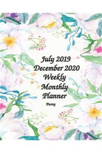 July 2019 - December 2020 Peony Weekly Monthly Planner