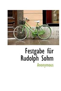 Festgabe Fur Rudolph Sohm