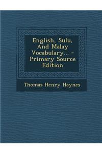 English, Sulu, and Malay Vocabulary...