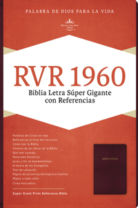 RVR 1960 Biblia Letra Súper Gigante, borgoña piel fabricada