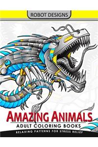 Amazing Animal Adult coloring Book Robot Design
