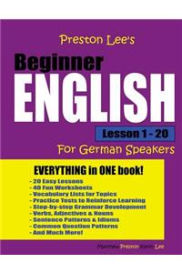 Preston Lee's Beginner English Lesson 1 - 20 For German Speakers