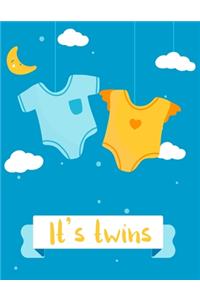 It's Twins: Pregnancy Journal - All-In-One Memory Book for Pregnant Women - 40 Weeks - Includes Birth Plan & Newborn Shopping List - Keep Track of Prenatal Appo