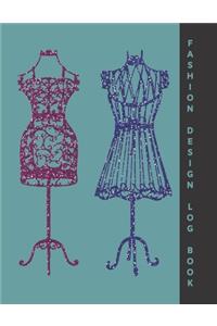 Fashion Design Log Book - with female model template