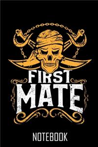 First Mate Skull Priate - Notebook - Notizbuch - 100 Seiten - 100 Pages - Journal