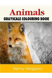 Animals Grayscale Coloring Book
