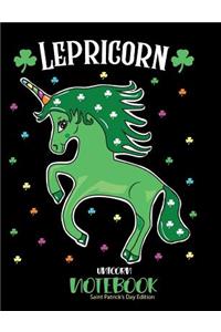 Lepricorn Unicorn Notebook Saint Patricks Day Edition